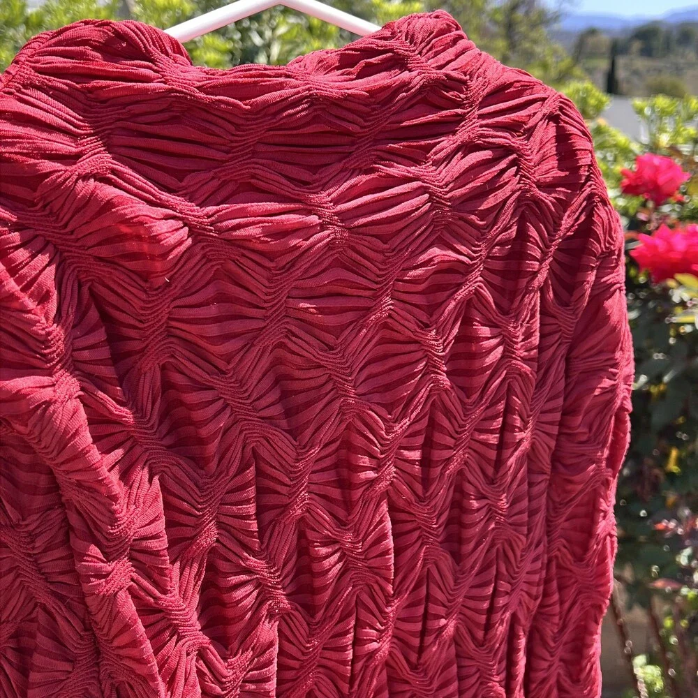 Maeve By Anthropologie Long-Sleeve Scrunch Mini Dress Wine Red XS fits M NWOT - Picture 5 of 8